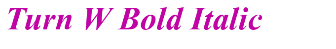 Turn W Bold Italic